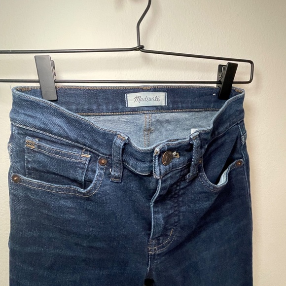 Madewell Jeans Women's Size 24 Blue Dark Wash Denim 9" Mid Rise Skinny Classic - Picture 2 of 5